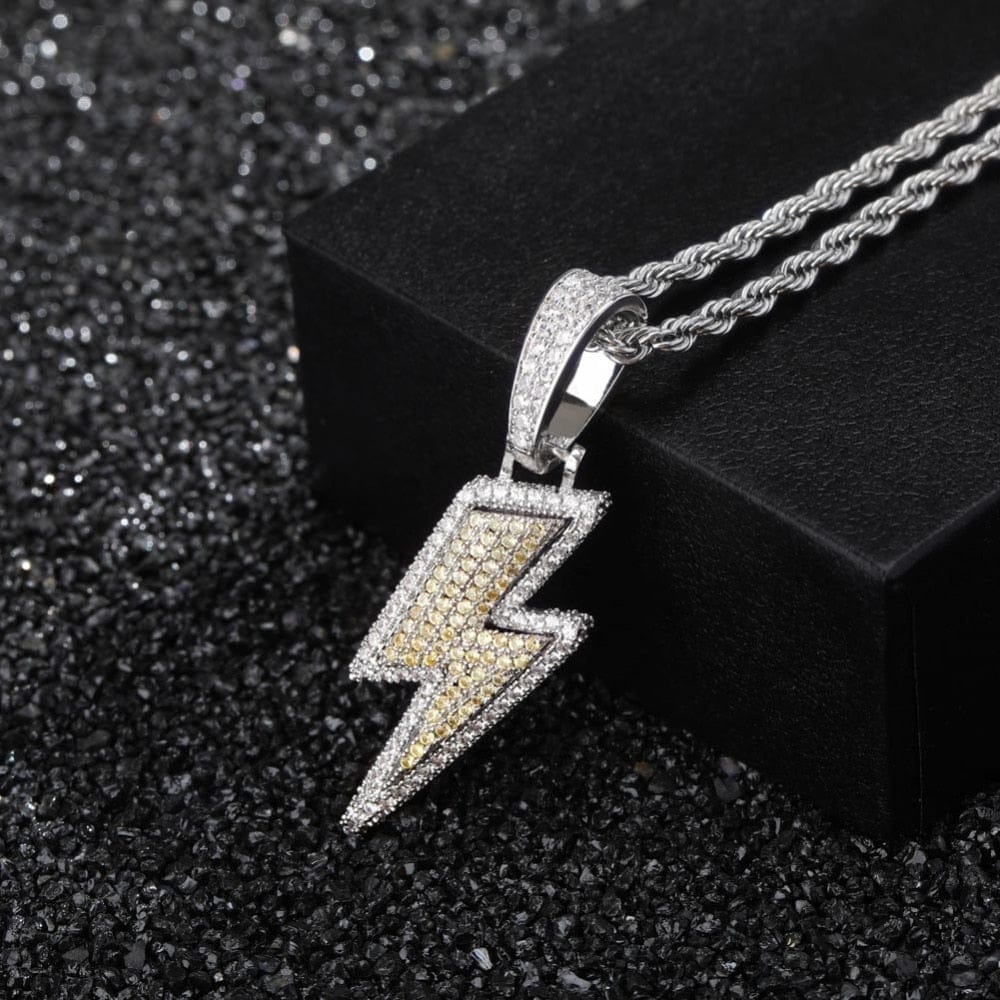 VVS Jewelry hip hop jewelry VVS Jewelry Iced Bolt Pendant Chain