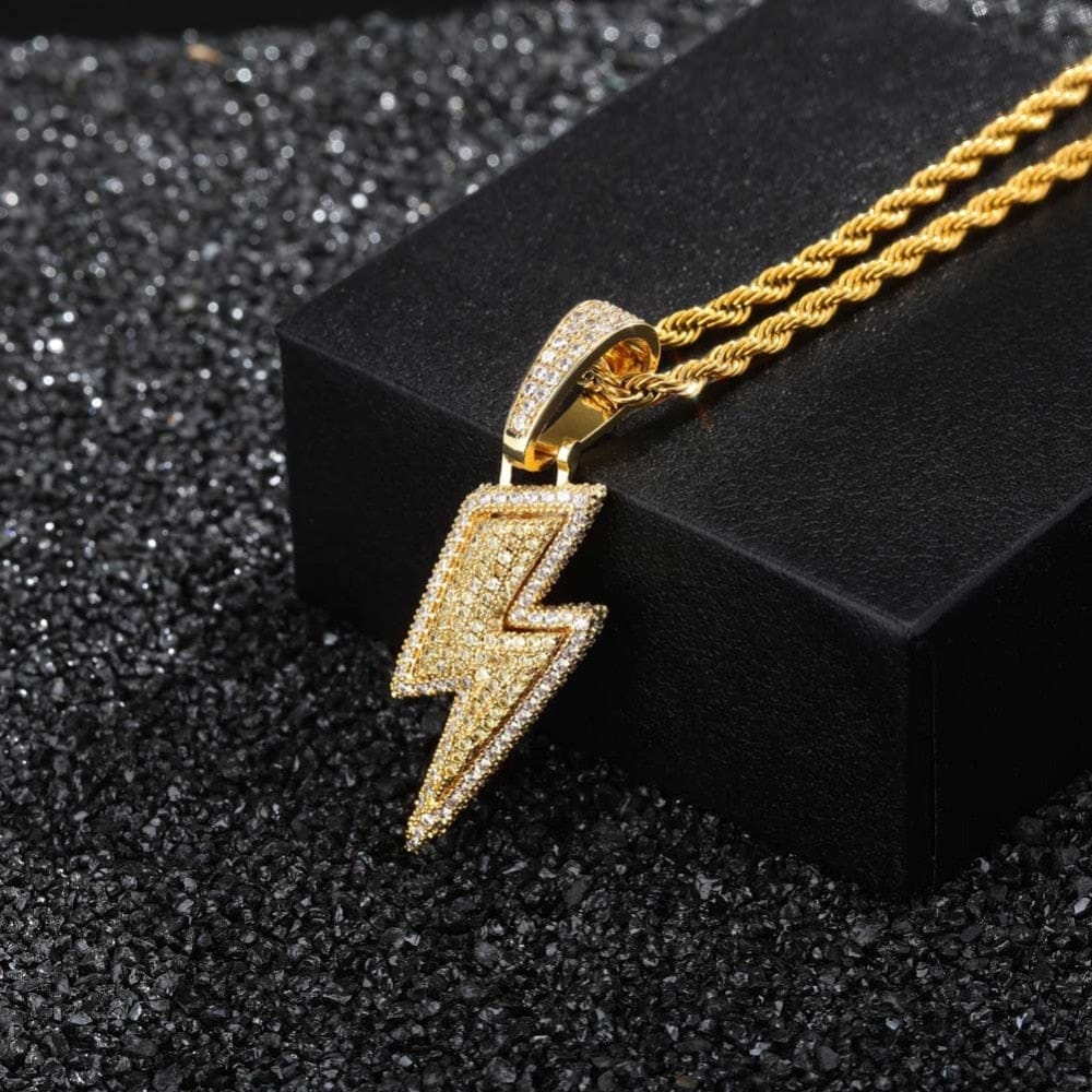 VVS Jewelry hip hop jewelry VVS Jewelry Iced Bolt Pendant Chain