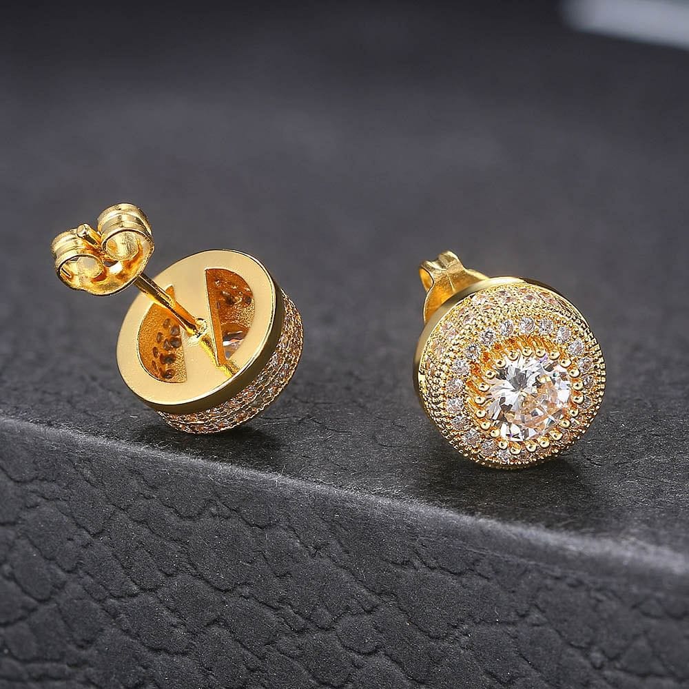 VVS Jewelry hip hop jewelry VVS Jewelry Iced Button Stud Earrings