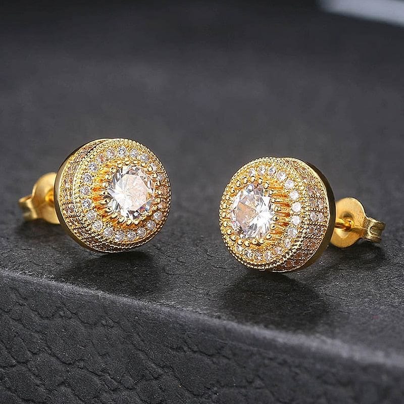 VVS Jewelry hip hop jewelry VVS Jewelry Iced Button Stud Earrings