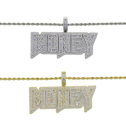 VVS Jewelry hip hop jewelry VVS Jewelry Iced Out "MONEY" Pendant Chain