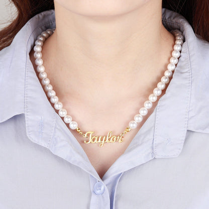 VVS Jewelry hip hop jewelry VVS Jewelry Pearl Custom Cursive Name Chain