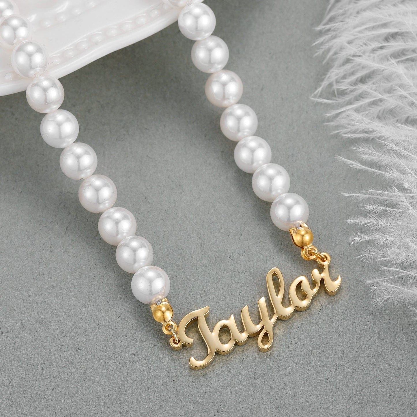 VVS Jewelry hip hop jewelry VVS Jewelry Pearl Custom Cursive Name Chain