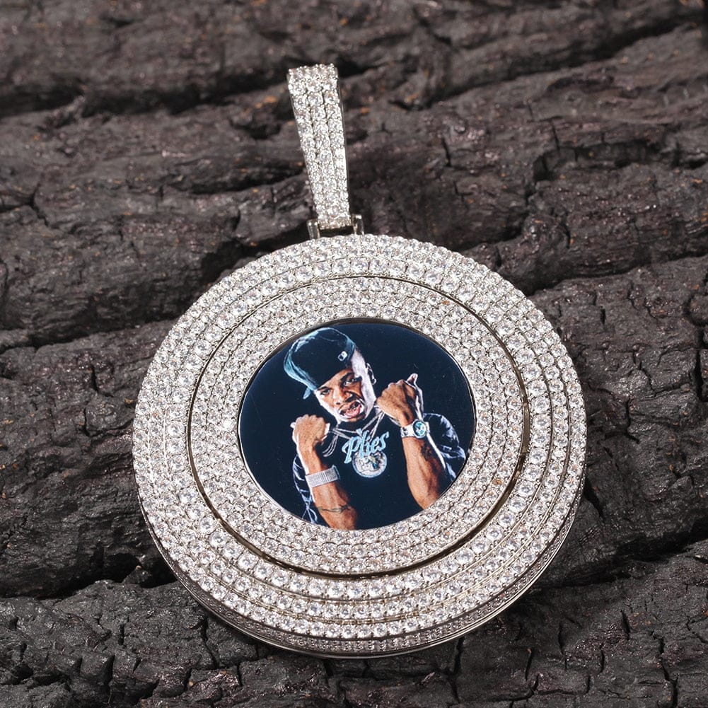 VVS Jewelry hip hop jewelry VVS Jewelry Thicc Fully Iced Custom Photo Pendant Necklace