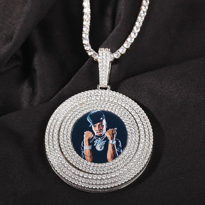 VVS Jewelry hip hop jewelry VVS Jewelry Thicc Fully Iced Custom Photo Pendant Necklace