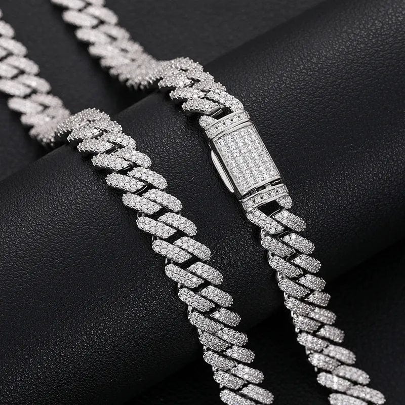 VVS Jewelry hip hop jewelry VVS Moissanite 9mm Miami Prong Cuban Chain