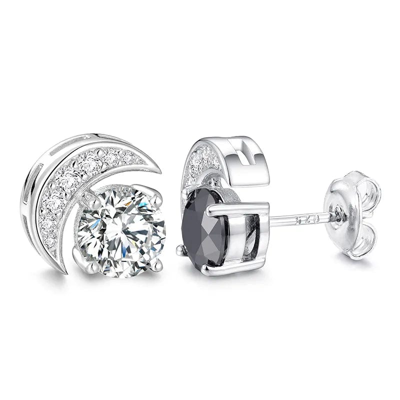 VVS Jewelry hip hop jewelry VVS Moissanite Moon S925 Silver Stud Earrings