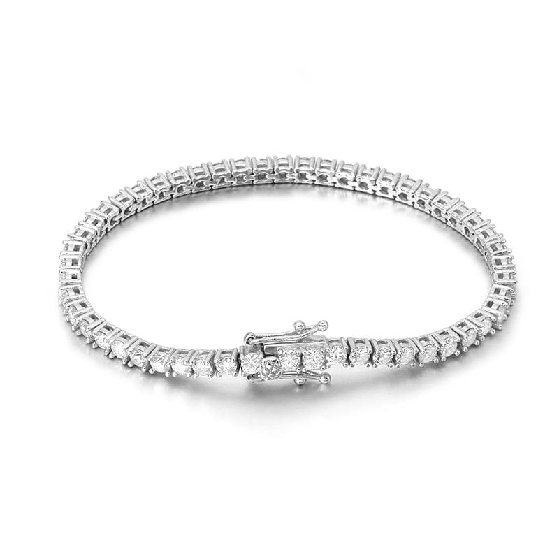 VVS Jewelry hip hop jewelry White Gold / 6.5" VVS Jewelry 10k Solid Gold VVS1 Moissanite Diamond 3mm Tennis Bracelet