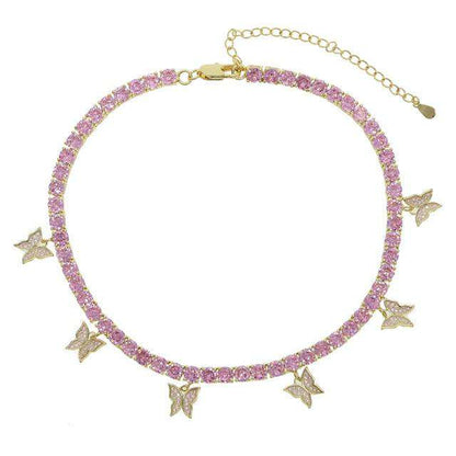 VVS Jewelry hip hop jewelry Women's Butterfly Tennis Choker - Best Quality