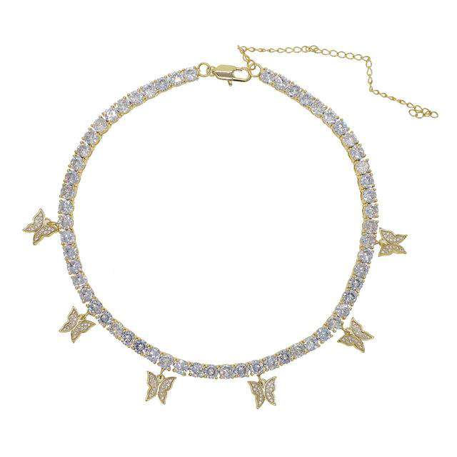 VVS Jewelry hip hop jewelry Women's Butterfly Tennis Choker - Best Quality