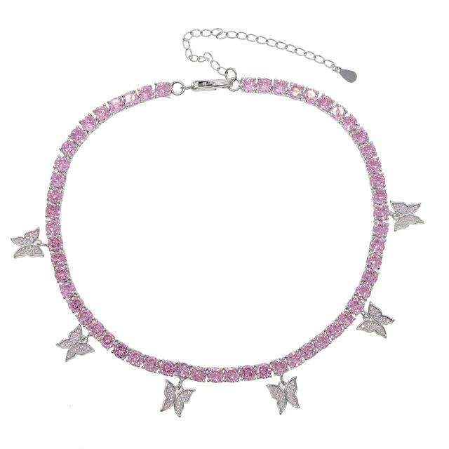 VVS Jewelry hip hop jewelry Women's Butterfly Tennis Choker - Best Quality