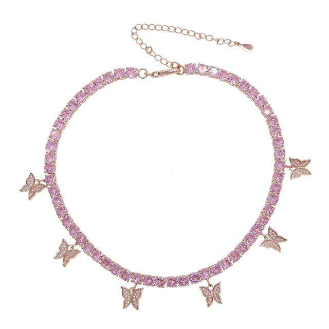 VVS Jewelry hip hop jewelry Women's Butterfly Tennis Choker - Best Quality