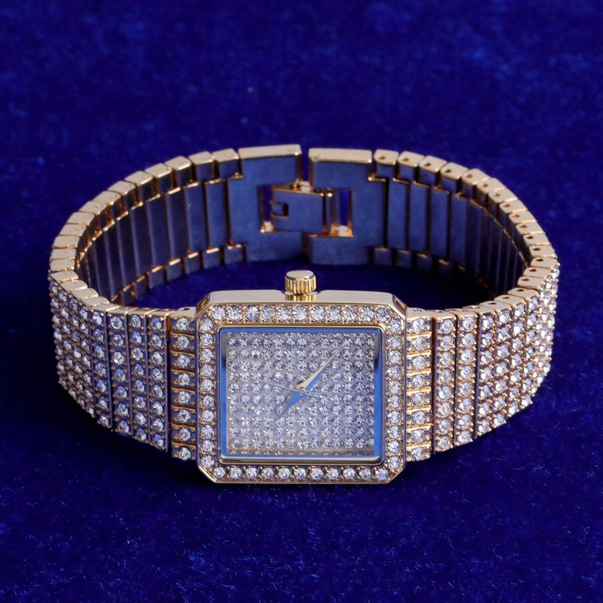 VVS Jewelry hip hop jewelry Women's Fully Iced Square Bling Watch