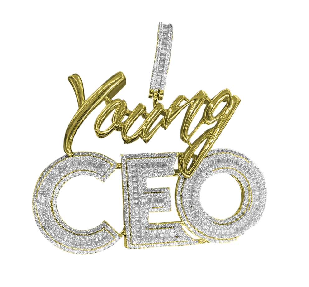 VVS Jewelry hip hop jewelry Young CEO Two Tone Iced Pendant Necklace